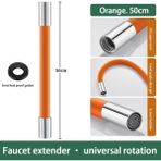Jinlin Shop B Turuncu 50CM Tarzı 360° Dönebilen Esnek Musluk Uzatma Aparatı Bağlantı Parçası ile Lavabo Başlığı Mutfak Musluk Uzatma Borusu (Yurt Dışından) - Batarya ve Musluk Grubu