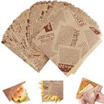 Jinsion 200 adet hamburger poşeti, 15 x 15 cm sandviç torbası, hamburger için atıştırmalık çantası, baskılı döner poşet, hamburger poşeti, yağ geçirmez, sandviç kağıdı, sandviç kağıdı, sandviç kağıdı, sandviç