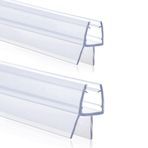 Jinxi Home Duş Kapı Alt Conta Şeritleri H Tipi 2PCS, 36 İnç Uzun Şeffaf PVC Conta Şeritleri 1/2 "(12mm) Kalın Çerçevesiz Cam Kapı, Su Sızıntısını Durdurmak İçin