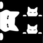 JINYUNDUOSP 2 ADET 13 cm Kedi Gözetleme Araba Çıkartmaları Kedi İzleme Vinil Yansıtıcı Çıkartmalar Su Geçirmez Komik Kendinden Yapışkanlı Araba Camı Tampon Dizüstü Motosiklet için (Beyaz)