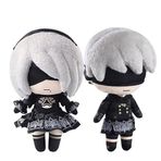 Jiumaocleu 2 ADET 2Byorha Yumuşak Figür 9Sautomata Peluşlar Anime Yumuşak Doldurulmuş Yastık PP Pamuk 2B Yastık Ev Kanepe Dekorasyon Hediyesi 2B Anime Severler için, 23 CM