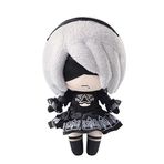 Jiumaocleu 2Byorha Peluş Figür, 2Bautomata Yumuşak Doldurulmuş Yastık, Anime PP Pamuk, 2B Yastık, Anime Severler için Kürklü Araba Ev Kanepe Dekorasyon Hediyesi, 23 cm