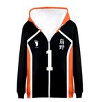 Jiumaocleu Anime Haikyuu Hoodie Zip Sweat Ceket Karasuno Üniforma Hinata Shoyo Cosplay Sweatshirt Uzun Kollu Kapüşonlu Üst XXS-4XL, No.1 Sawamura Daichi, XS