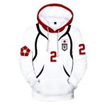 Jiumaocleu Anime Seishiro Nagi Hoodie, Isagi Yoichi/Bachira Meguru/Rin Itoshi Cosplay Sweatshirt Kazak Günlük Bol Uzun Kollu Üst Unisex, Beyaz Hayır. 2 US Men, XL