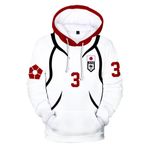 Jiumaocleu Anime Seishiro Nagi Hoodie, Isagi Yoichi/Bachira Meguru/Rin Itoshi Cosplay Sweatshirt Kazak Günlük Bol Uzun Kollu Üst Unisex, Beyaz Hayır. 3 US, L