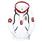 Jiumaocleu Anime Seishiro Nagi Hoodie, Isagi Yoichi/Bachira Meguru/Rin Itoshi Cosplay Sweatshirt Kazak Günlük Bol Uzun Kollu Üst Unisex, Beyaz Hayır. 36 EU, XL