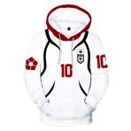 Jiumaocleu Anime Seishiro Nagi Hoodie, Isagi Yoichi/Bachira Meguru/Rin Itoshi Cosplay Sweatshirt Kazak Günlük Bol Uzun Kollu Üst Unisex, Beyaz Hayır. 40 EU, M