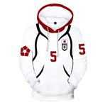 Jiumaocleu Anime Seishiro Nagi Hoodie, Isagi Yoichi/Bachira Meguru/Rin Itoshi Cosplay Sweatshirt Kazak Günlük Bol Uzun Kollu Üst Unisex, Beyaz Hayır. 5 US, M