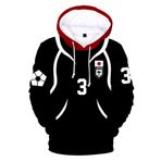 Jiumaocleu Anime Seishiro Nagi Hoodie, Isagi Yoichi/Bachira Meguru/Rin Itoshi Cosplay Sweatshirt Kazak Günlük Bol Uzun Kollu Üst Unisex, Siyah Hayır. 3 US, 3XL