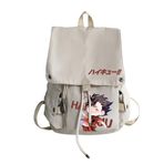 Jiumaocleu Anime Shoyo Hinata Sırt Çantası Çocuk Okul Çantası Anime Tobio Kageyama/Kozume Kenma/Kuroo Tetsurou Baskılı Su Geçirmez Sırt Çantası Moda Günlük Kitap Çantası Çocuklar Gençler için, Beyaz 7