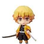 Jiumaocleu Kimetsu no Yaiba Figürü Agatsuma Zenitsu Aksiyon Figürü, 10 cm Mini Anime Hareketli Figür Heykeli Değiştirilebilir Kafa ve Aksesuarlı, Araba Masaüstü Dekorasyon Koleksiyonu Hediyeler