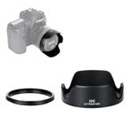 JJC Yongnu için Adaptör Halkalı Lens Kaputu. YN 50 mm f/1.8 II Lens, Ters Çevrilebilir Lens Güneş Gölgesi 58 mm Lens Kapağı ve Filtrelerine Uyar, Siyah
