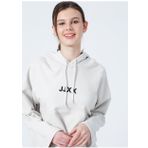JJXX Jxcarla Ls Kapüşonlu Oversize Düz Krem Kadın Sweatshirt