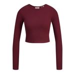 JJXX Jxfeline STR Ls Rib Tee JRS Noos uzun kollu kadın tişörtü, Cabernet, L