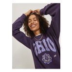 JJXX JXOHIO RLX LS CREW Bisiklet Yaka Baskılı Mor Kadın Sweatshirt