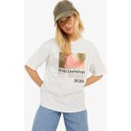 Jjxx JXPAIGE LOOSE SS TEE JRS Ekru Kadın Kısa Kol T-Shirt - Bej