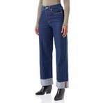 JJXX JXTOKYO Wide Fold HW R6055 DNM SN Koyu Mavi Denim Kadın Jeans