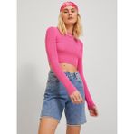 Jjxx Kadın Uzun Kollu Crop Triko Kazak 12243660 - Pembe - S