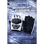 JK JİEKAİ PELUŞLU YARIM ELDİVEN, BİSİKLET ELDİVEN KORUMALI BEYAZ RENK