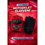 JK JİEKAİ PELUŞLU YARIM ELDİVEN, BİSİKLET ELDİVEN KORUMALI KIRMIZI RENK