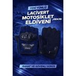 JK JİEKAİ PELUŞLU YARIM ELDİVEN, BİSİKLET ELDİVEN KORUMALI LACİVERT RENK