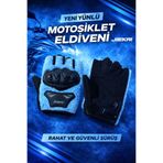JK JİEKAİ PELUŞLU YARIM ELDİVEN, BİSİKLET ELDİVEN KORUMALI MAVİ RENK
