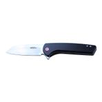 JKR10014 rulmanlı açılış bıçağı, mango G10 / karbon fiber siyah renk ve çelik bıçak D2 9 cm, toplam uzunluk 20,5 cm. Kumaş kılıf ve siyah kutu dahildir.