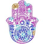JMM Industries Hamsa Yoga Sembolü Çıkartması Çıkartma Sevimli Fatima Eli Geometrik Desen Suluboya Tasarım Om Namastay 10 cm Premium Kalite Vinil Çıkartma UV Koruyucu Laminat PDS2153