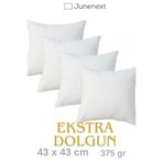 jn junenext 4 Adet Kırlent Dolgun Kare Iç Yastık 43 x 43 cm 475gr Boncuk Silikon Dolgulu Koltuk Yastıgı