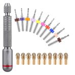 JNJOOD El matkabı seti – 10 parçalı mini kalem mengene el matkap seti, metal ve 10 parçalı mikro pense, takı üretimi için