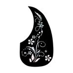 JNJOOD Gitar Anti-Patinaj Plaka Gözyaşı Şeklinde Halk Klasik Gitar Pickguard Anti-Scratch Çiçekler ve Çim