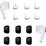 JNSA AirPods Pro Kulak Ucu Silikon Kulaklık Kulaklıklar Kulak Jeli Kulaklık Uçları, 6 Çift, Şarj Kılıfına Uygun - Küçük Boyut, Siyah ve Beyaz BW6PS