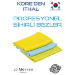 Jo Moyner 3'lü Mikrofiber Temizlik Bezi Sihirli Bez Cam Mutfak Banyo 40x60 Cm Made In Korea