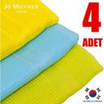 Jo Moyner 4'lü Mikrofiber Temizlik Bezi Sihirli Bez Su Emici Leke Tutmaz Cam Mutfak Banyo Oto 40X60 cm Made In Korea JM-350