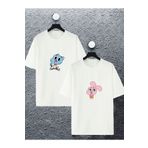 Jobia Outdoors Kadın Erkek Gumball Anais Watterson Baskılı Sevgili Çift Kombini Tasarım Oversize T-shirt 2'li Set