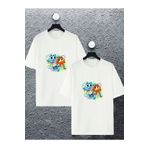Jobia Outdoors Kadın Erkek Gumball Darwin Baskılı Sevgili Çift Kombini Tasarım Oversize T-shirt 2'li Set