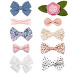 JoCoDesigns Kız bebek saç tokası fiyonklar tokalarım 10'lu paket tam astarlı timsah klipsi saç aksesuarları küçük kızlar için yürümeye başlayan çocuklar çocuklar küçük