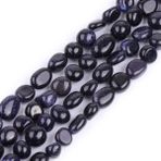 JOE FOREMAN 6 x 8 mm Mavi Kum Taşı Yarı Değerli Taş Freeform Patates Şekilli Gevşek Boncuklar Takı Yapımı için Kendin Yap El Yapımı El İşi Malzemeleri 38 cm