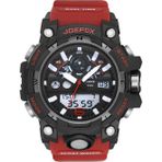 JoeFox Analog Digital Kırmızı Silikon Kayış Erkek Kol Saati