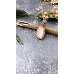Joel Jewelry Damla Model Doğal Taşlı Pembe Altın Kaplamalı Gümüş Kolye Pembe Kuvars Taş