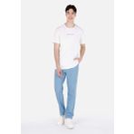 Jogger Fit Orta Bel Düz Paça Erkek Mavi Jean Pantolon