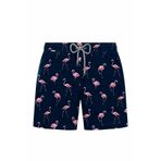 John Frank Erkek Deniz Şortu, Flamingo Desenli, Lacivert, S Beden