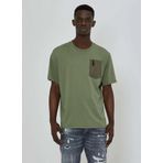 John Richmond Erkek T-Shirt Beden, Haki, M, UMP24054TS
