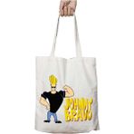 Johnny Bravo Modern Iki Tarafı Kalıcı Baskılı Yıkanabilir Okul Plaj Omuz Bez Çantası