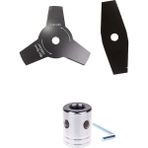 Johnser Motorlu Tırpan Örümcek Başlık - Universal + Tırpan Bıçağı 2d Düz 305X25.4X1.6 mm + 3D Tırpan Bıçağı 255X25.4X1.4 mm – Yoğun Ot & Çalı Temizliği Için Dayanıklı Set