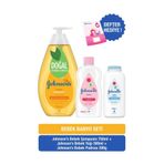 Johnson's Bebek Şampuanı 750 ml + Bebek Yağı 300 ml + Bebek Pudrası 200 gr + Işı