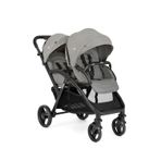 Joie Evalite Duo İkili Bebek Arabası, İkizler için Çift Araba, Taşınabilir, Modern, Gri