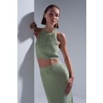 JOIN US Halter Yaka Yeşil Crop Top