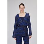 JOIN US Simli Kemerli Lacivert Kimono Hırka