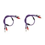 JOINPAYA 2 Adet Ses Hattı RCA ses kablosu Araç ses kablosu Ses iletimi kablosu RCA kablosu komponent kablosu kapı kablosu hifi için hoparlör kabloları rca yama kablosu Metal Mor,Purple